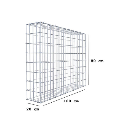 Schanskorf 100 cm x 80 cm x 20 cm (L x H x D), maaswijdte 5 x 10 cm, spiraalring