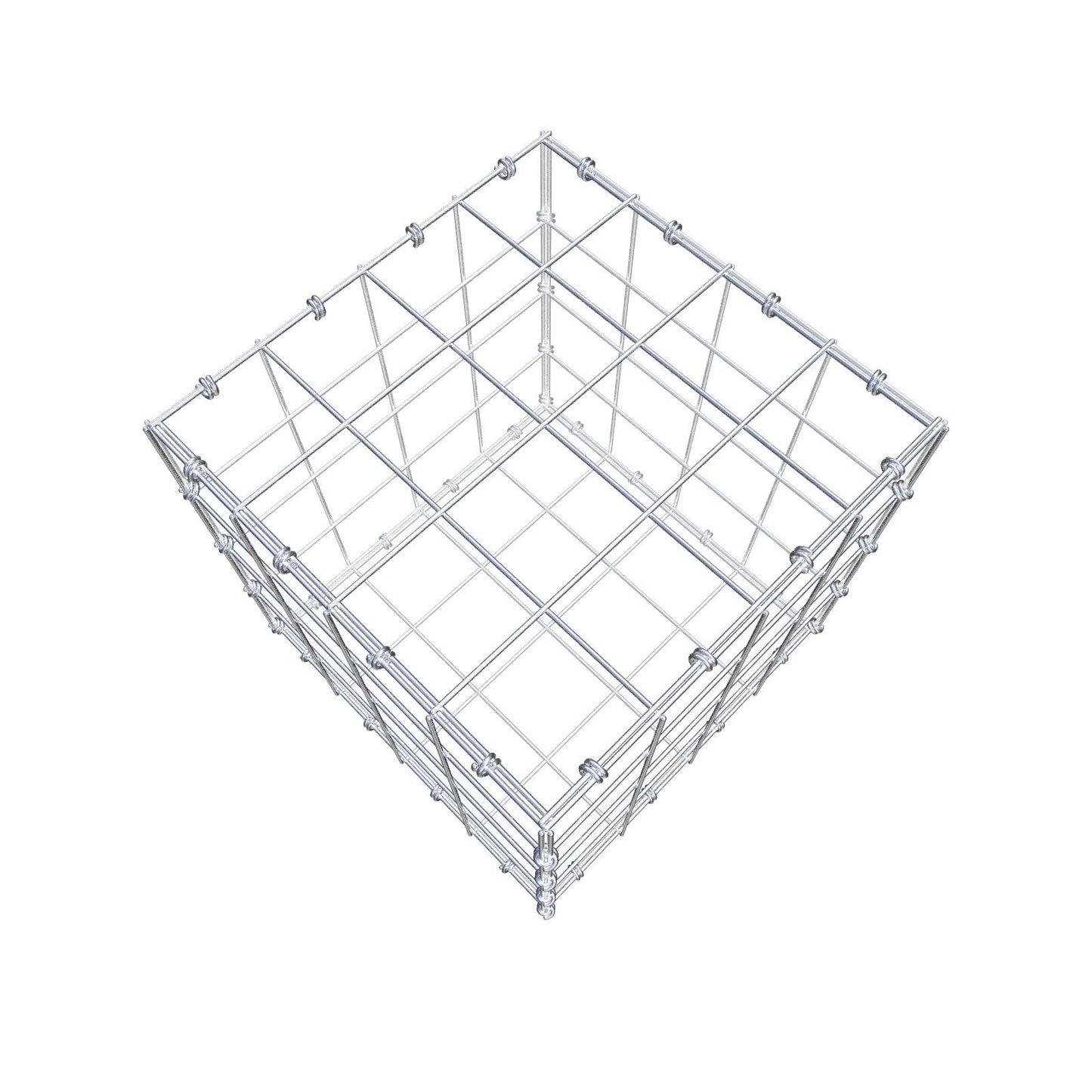 Gabion 40 cm x 40 cm x 40 cm (L x H x D), maskstorlek 10 x 10 cm, spiralring