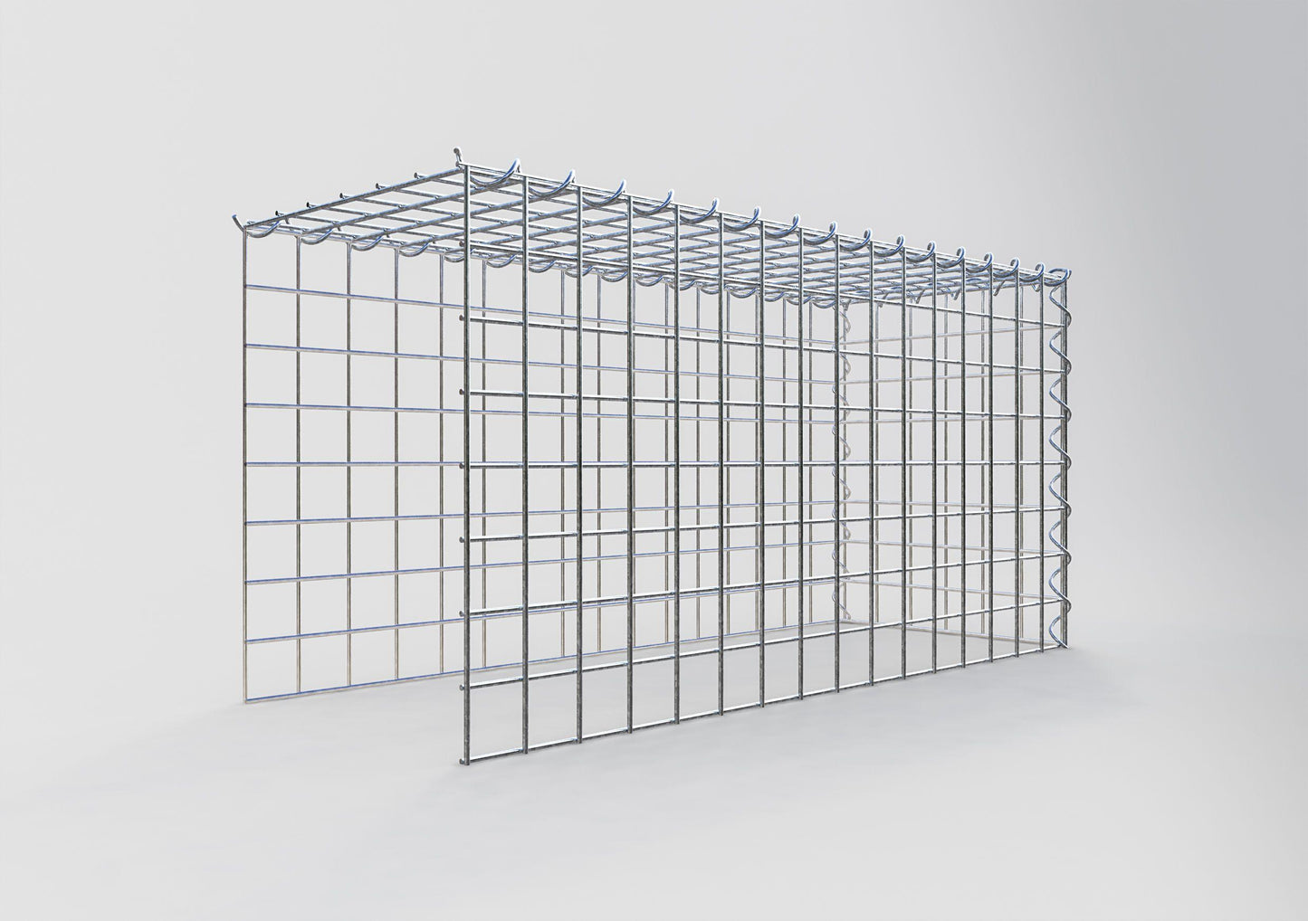 Add-on schanskorf type 4 80 cm x 40 cm x 30 cm (L x H x D), maaswijdte 5 cm x 5 cm, spiraalvormig