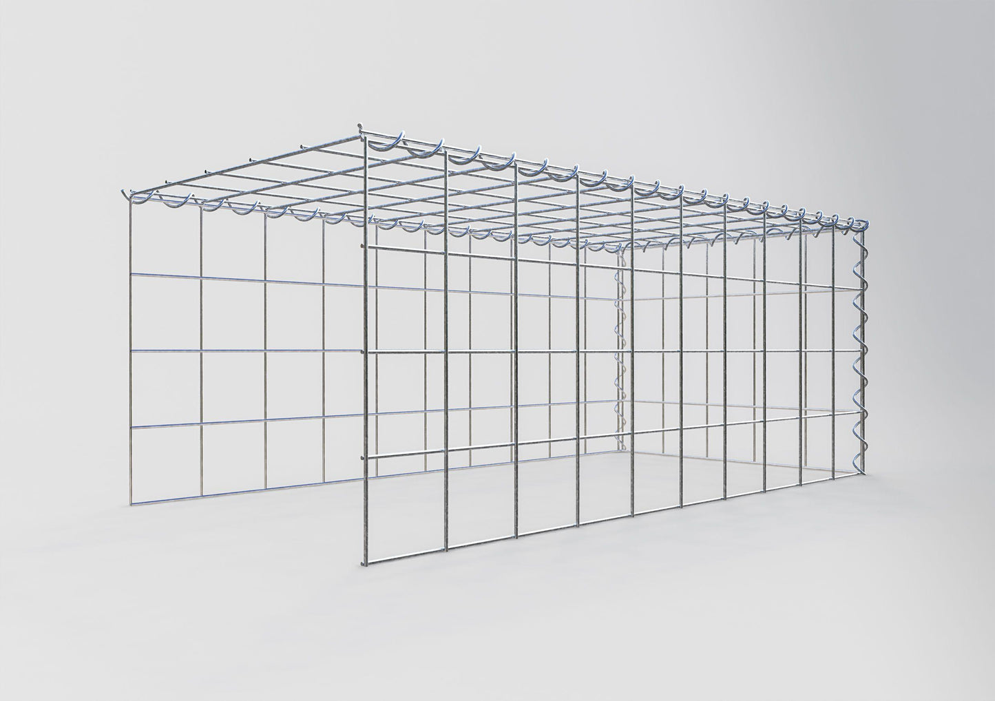 Opvokset gabion type 4 100 cm x 40 cm x 50 cm (L x H x D), maskestørrelse 10 cm x 10 cm, spiral