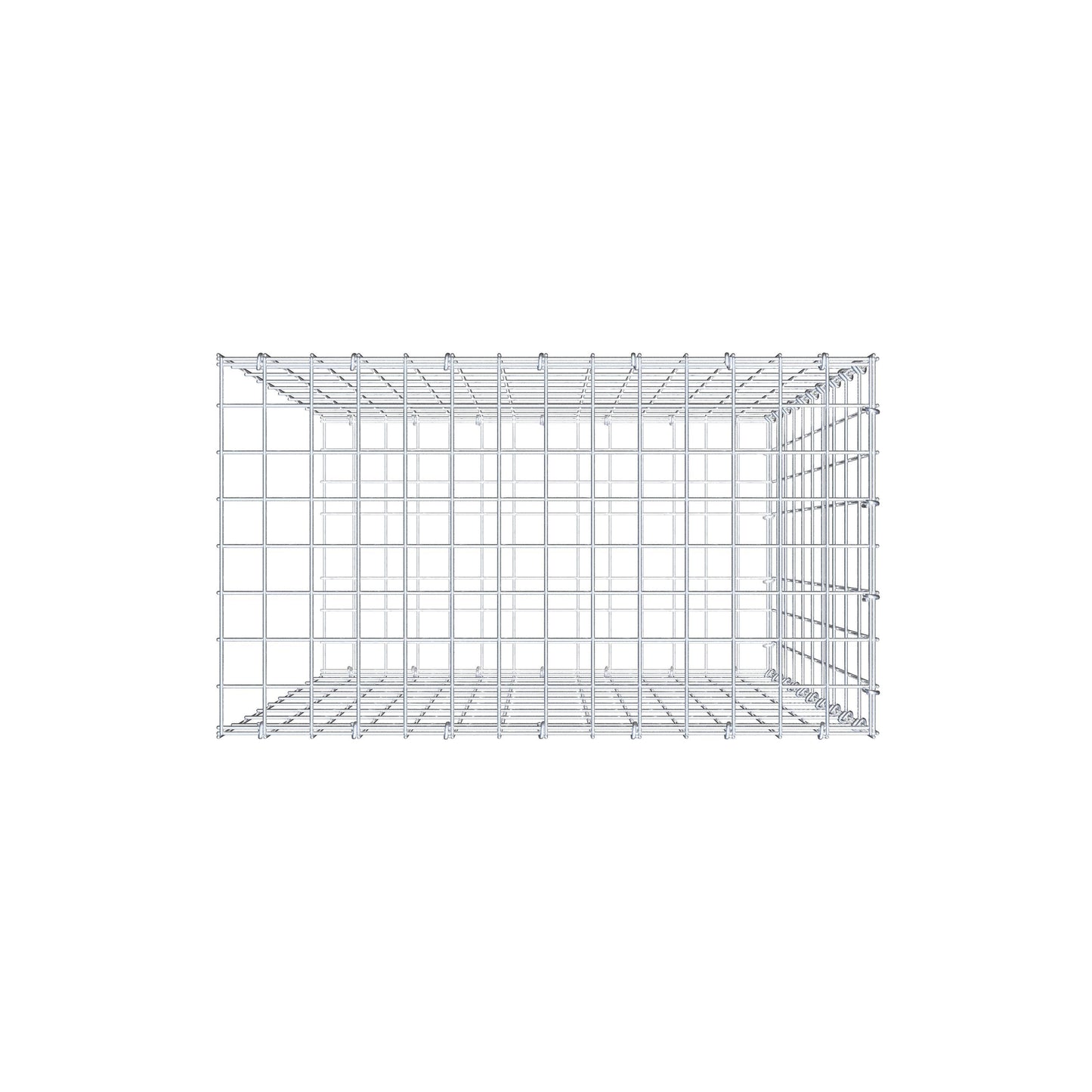 Opzetpaal type 2 100 cm x 70 cm x 40 cm, maaswijdte 5 cm x 10 cm, C-ring