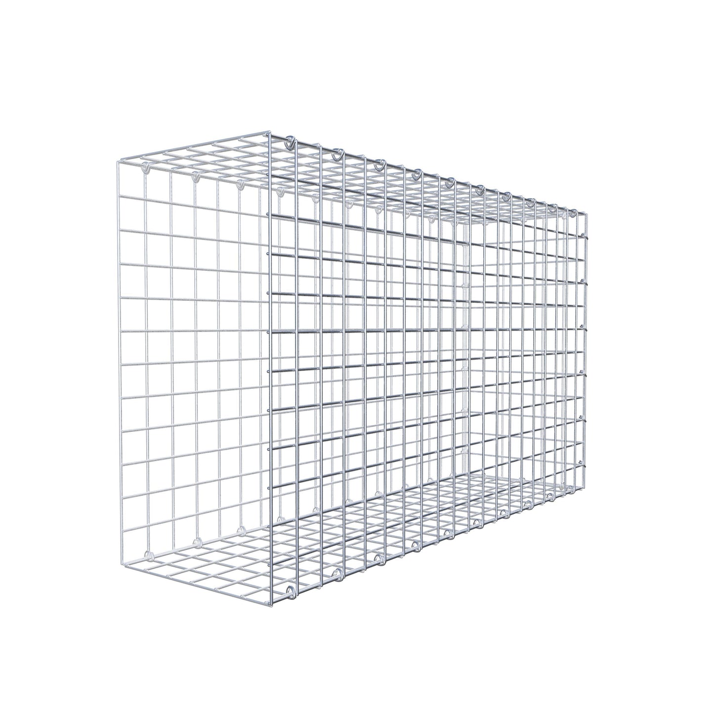Bevestigbare schanskorf type 2 100 cm x 60 cm x 30 cm (L x H x D), maaswijdte 5 cm x 5 cm, C-ring