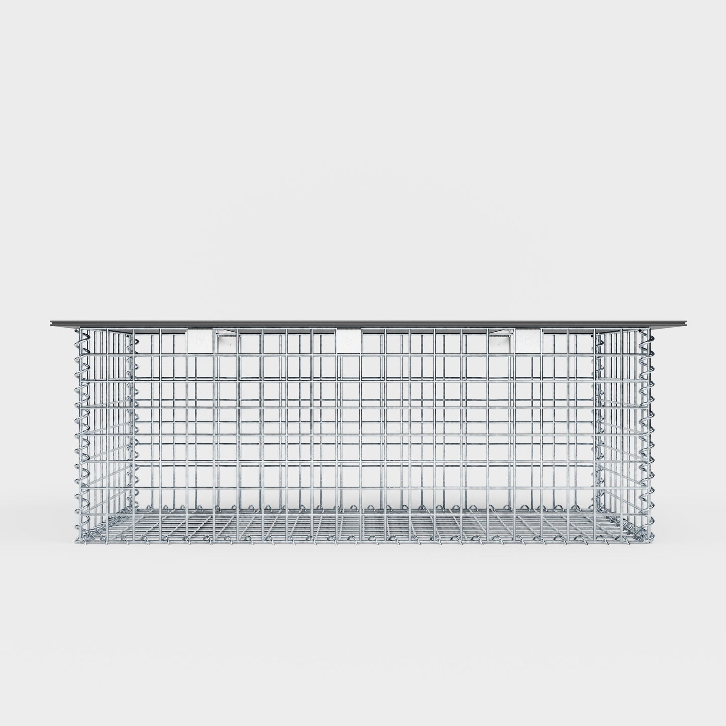 Banco de jardín de gaviones en espiral 105 x 50 x 40 cm - MW 5 x 5 cm, con tablero reciclado en antracita