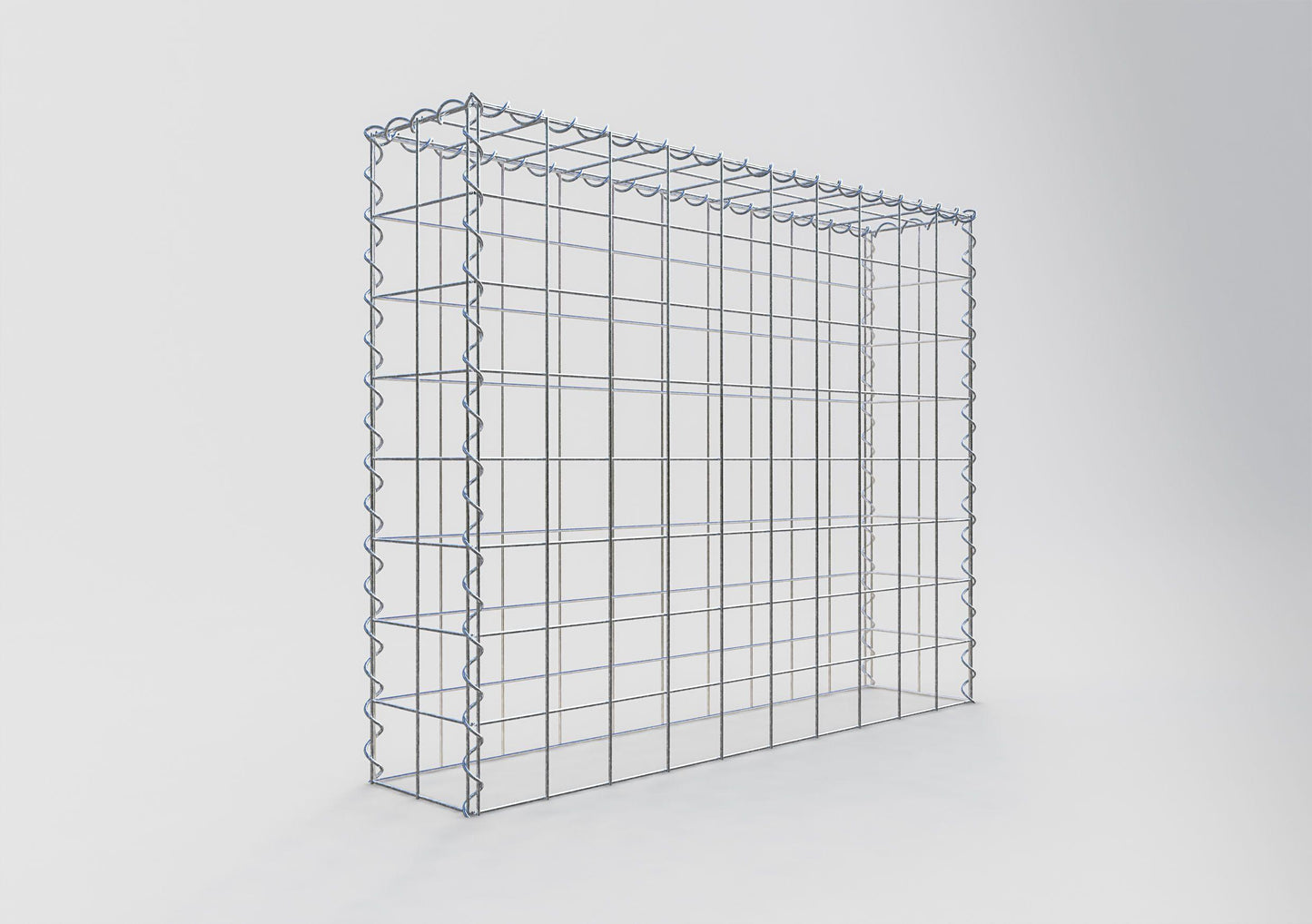 Gabion rapporté type 3 100 cm x 80 cm x 20 cm (L x H x P), mailles 10 cm x 10 cm, spirale