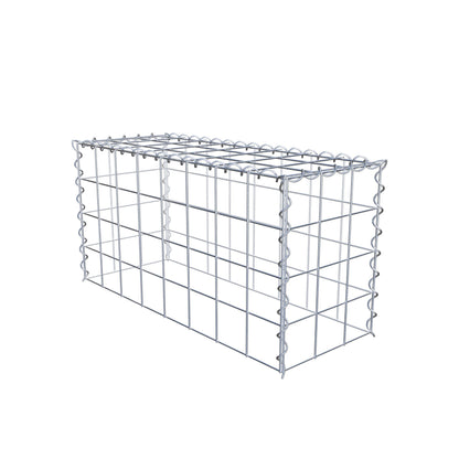 Add-on schanskorf type 3 80 cm x 40 cm x 30 cm (L x H x D), maaswijdte 10 cm x 10 cm, spiraalvormig