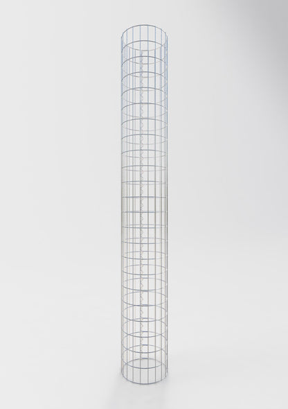 Schanskorfzuil rond 32 cm diameter, 230 cm hoogte, maaswijdte 5 cm x 10 cm