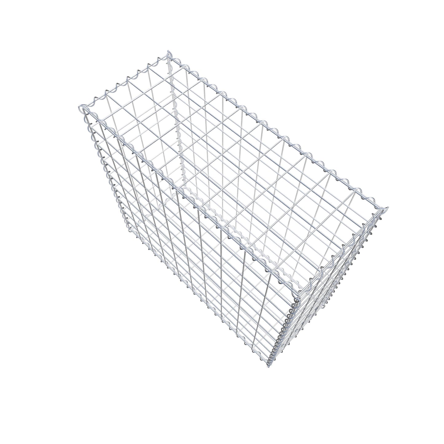 Schanskorf 100 cm x 90 cm x 40 cm (L x H x D), maaswijdte 10 cm x 10 cm, spiraalvormig