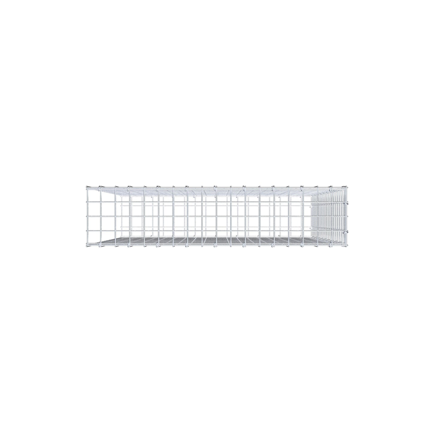 Typ 2 påbyggnadsgabion 100 cm x 90 cm x 20 cm (L x H x D), maskstorlek 5 cm x 5 cm, C-ring