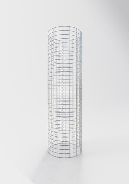 Schanskorfzuil rond 42 cm diameter, 160 cm hoogte, maaswijdte 5 cm x 5 cm