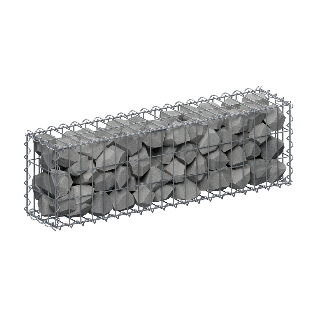 Gabion 100 cm x 30 cm x 20 cm (L x H x D), mesh size 5 cm x 10 cm, spiral