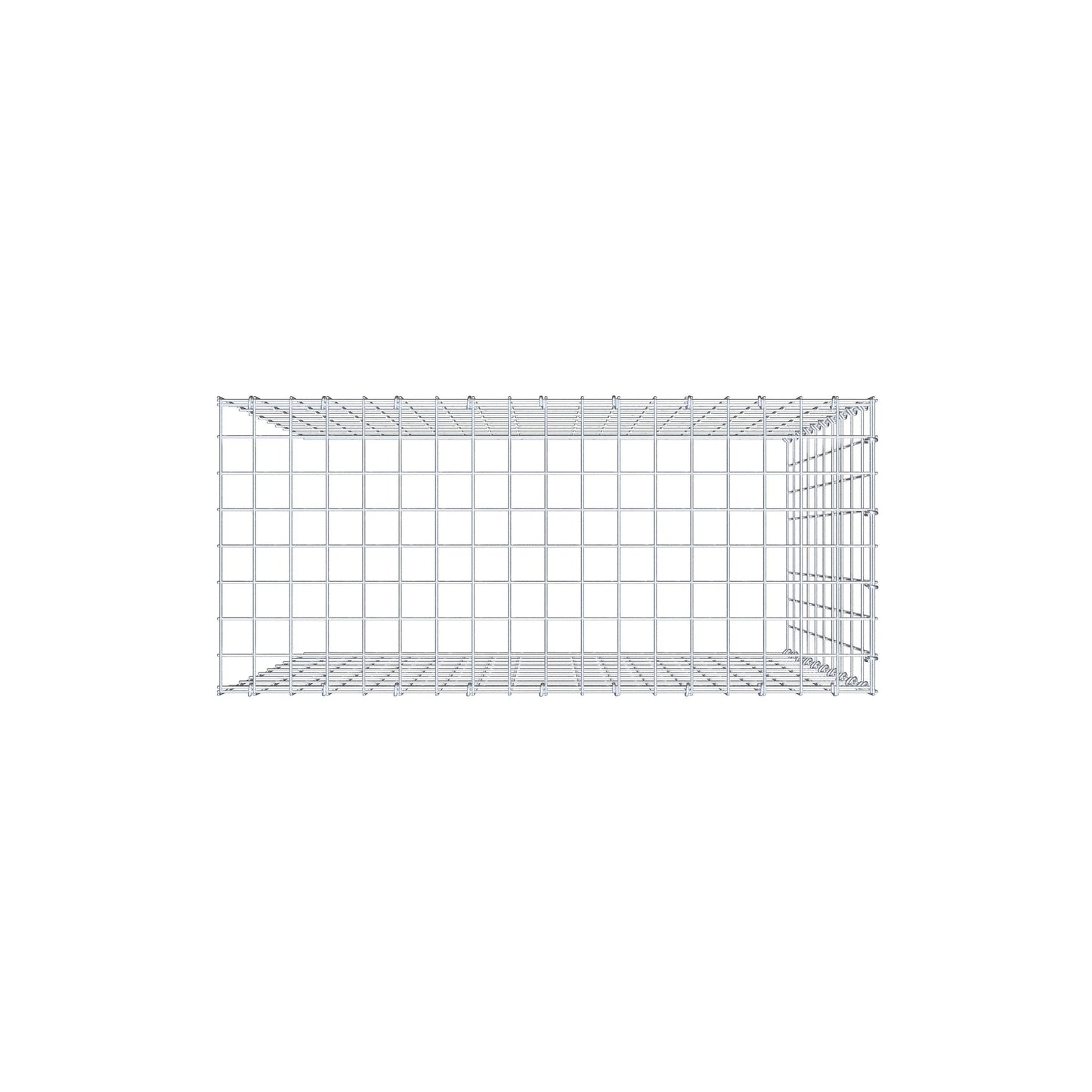 Opbouw schanskorf type 4 100 cm x 90 cm x 40 cm (L x H x D), maaswijdte 5 cm x 10 cm, C-ring
