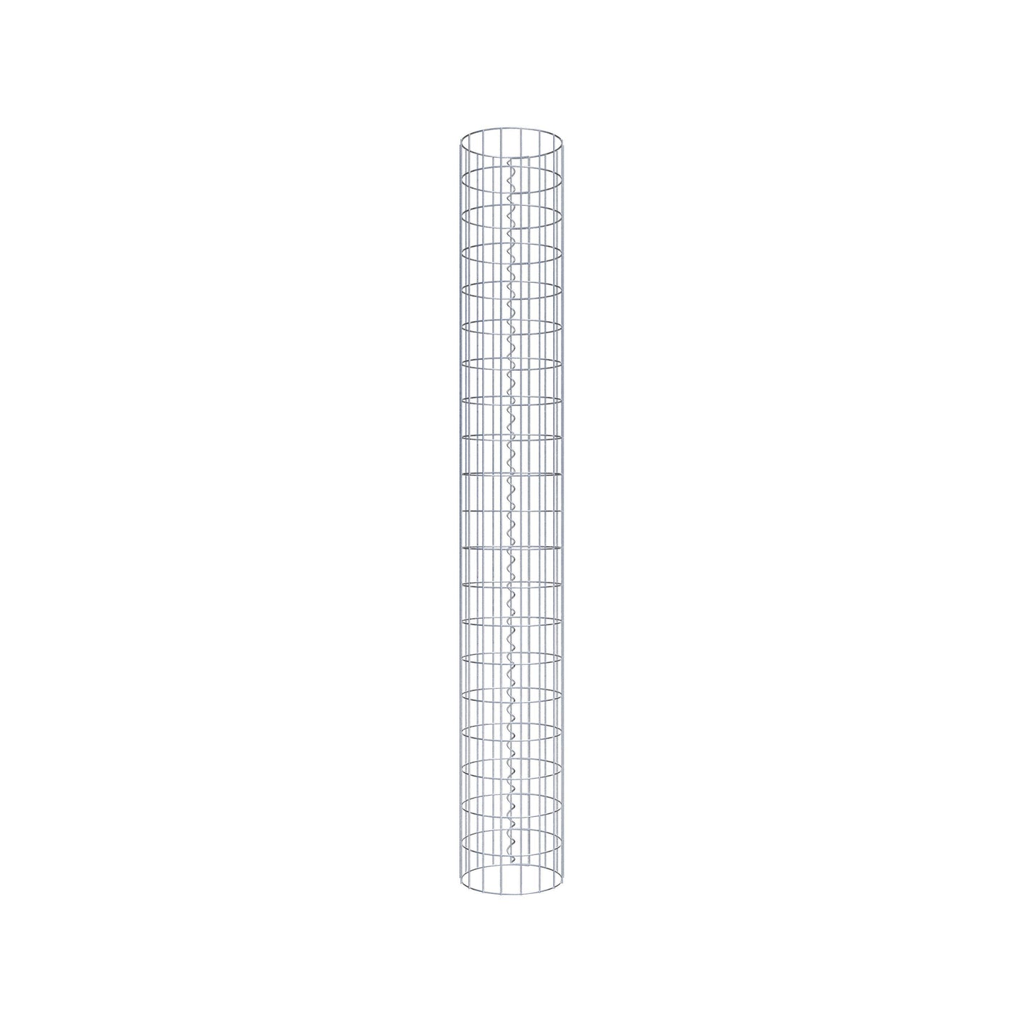 Colonna di gabbioni, rotonda, zincata a caldo, diametro 27 cm, altezza 200 cm, MW 5 cm x 10 cm