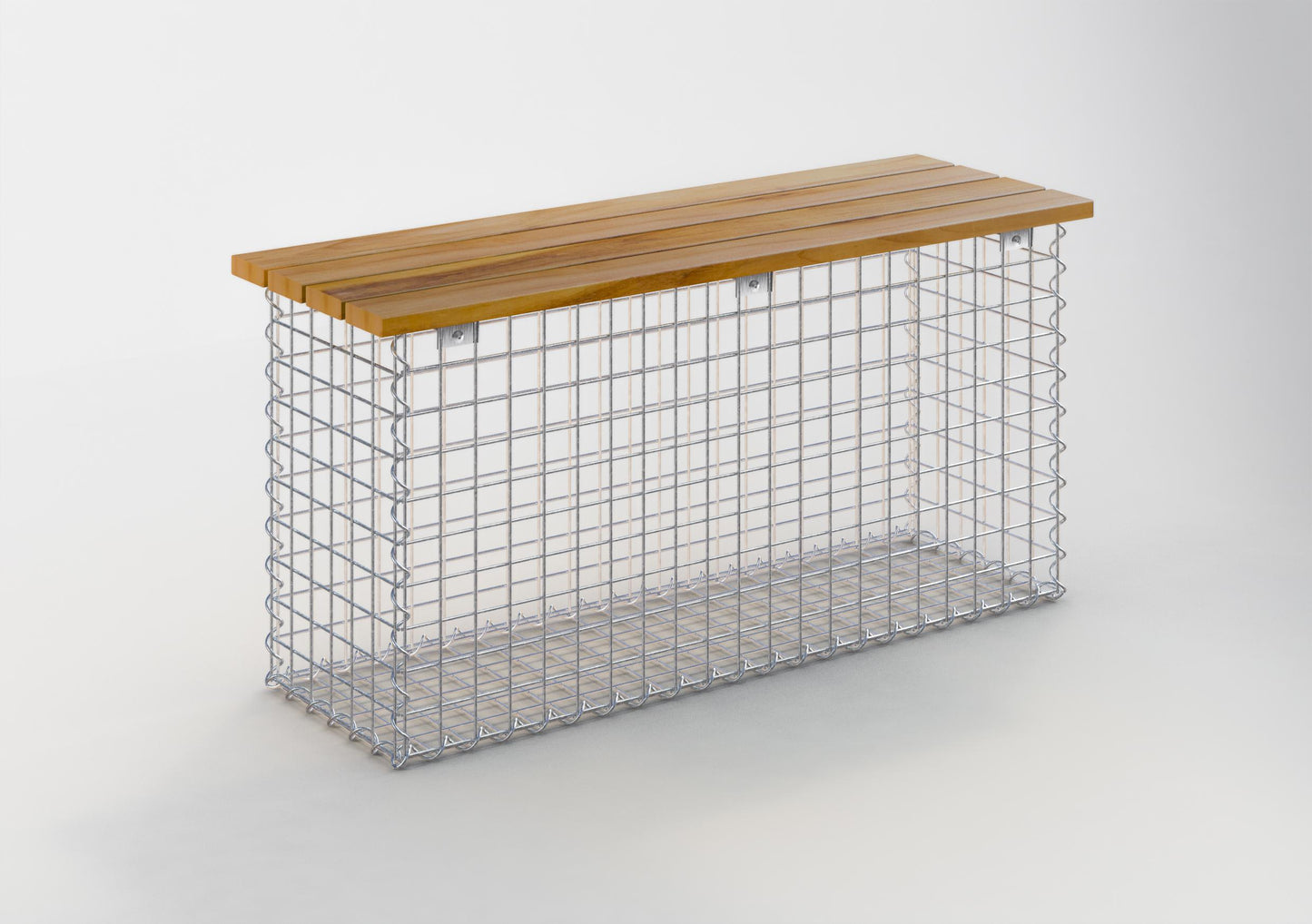 Tuinbank spiraalvormige schanskorf 105 x 50 x 30 cm -3 TEAK MW 5 x 5 cm