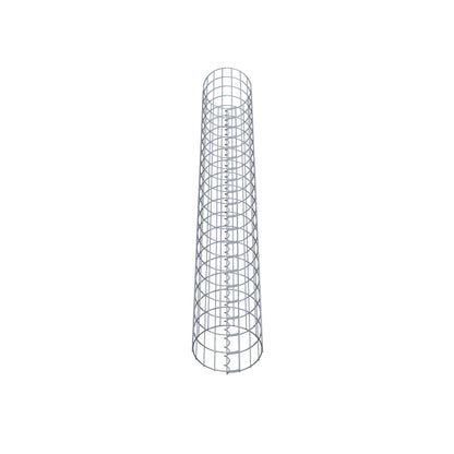 Colonna di gabbioni, rotonda, zincata a caldo, diametro 27 cm, altezza 200 cm, MW 5 cm x 10 cm