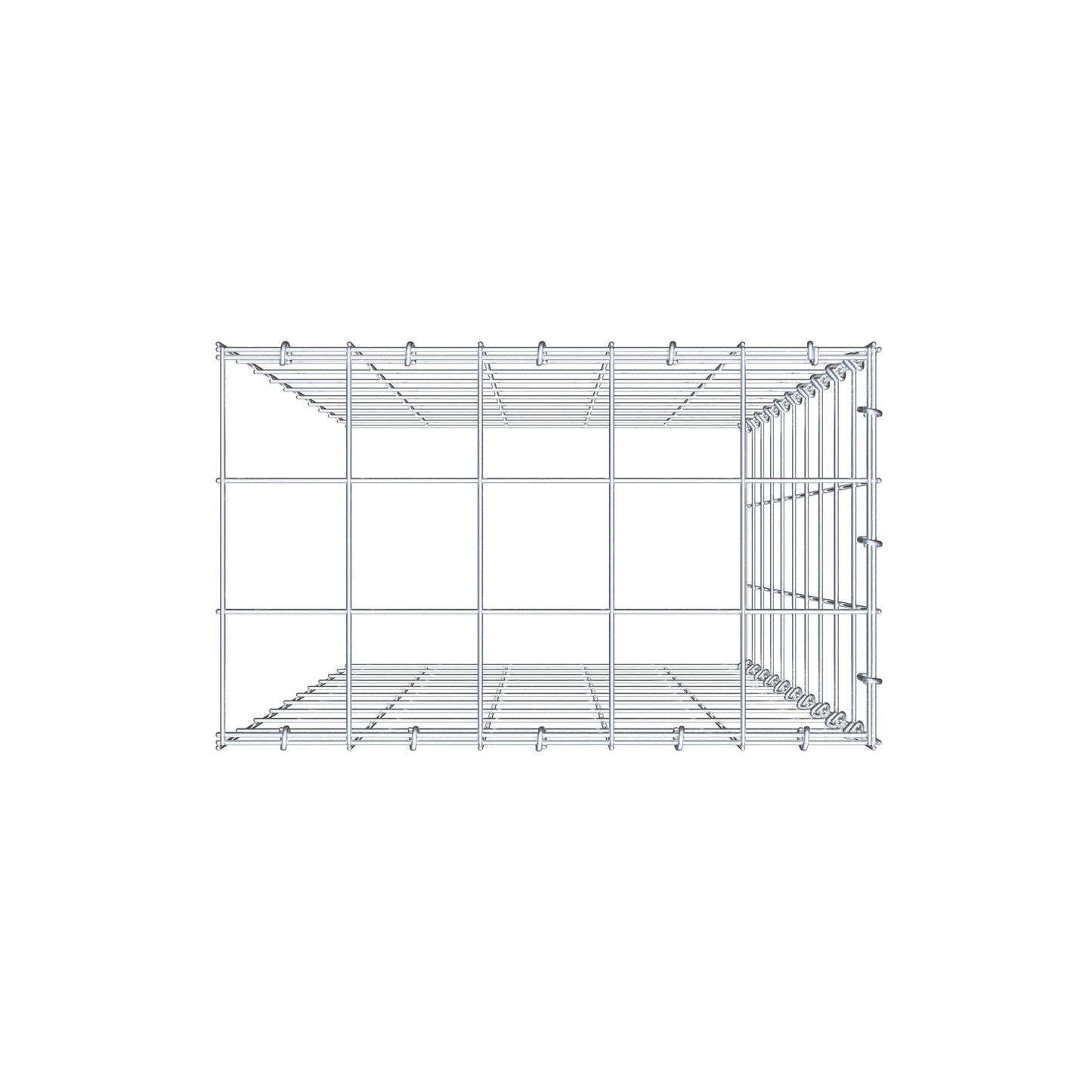 Type 4 oplegkorf 100 cm x 50 cm x 30 cm (L x H x D), maaswijdte 10 cm x 10 cm, C-ring