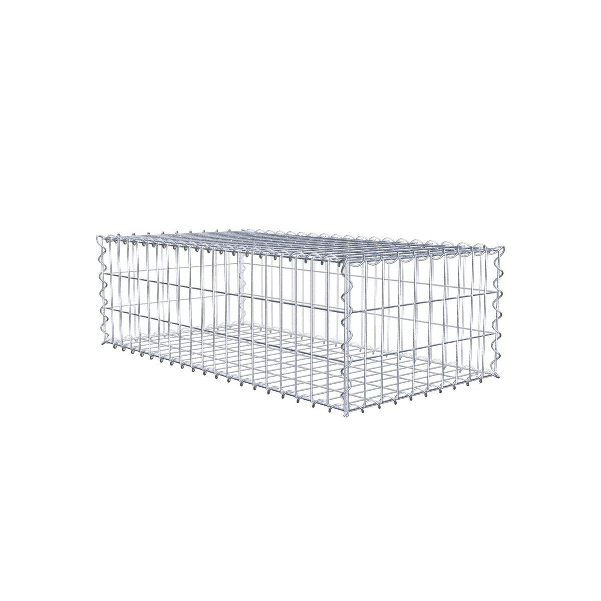 Gabbione 100 cm x 30 cm x 50 cm (L x H x P), maglia 5 cm x 10 cm, spirale