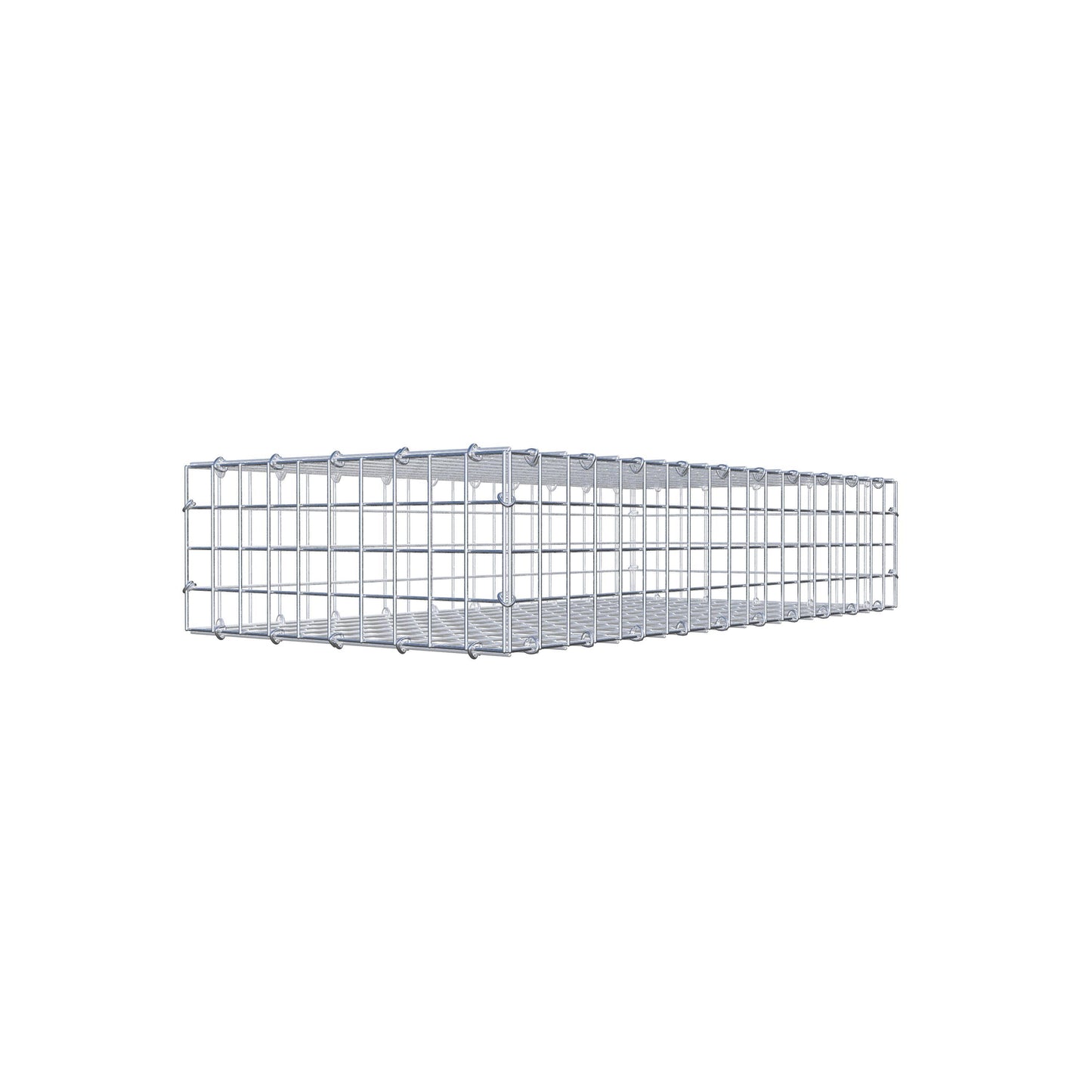 Gabião 100 cm x 20 cm x 50 cm (C x A x P), malhagem 5 cm x 5 cm, anel C
