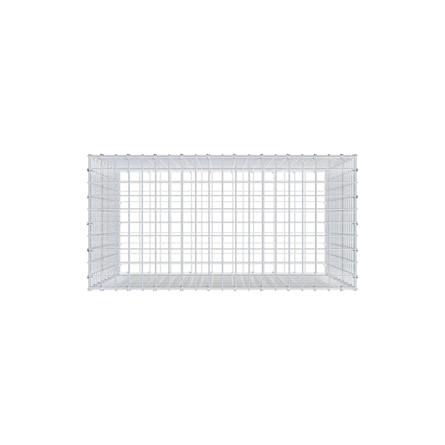 Gabion 100 cm x 90 cm x 50 cm (L x H x D), maskstorlek 5 cm x 5 cm, C-ring