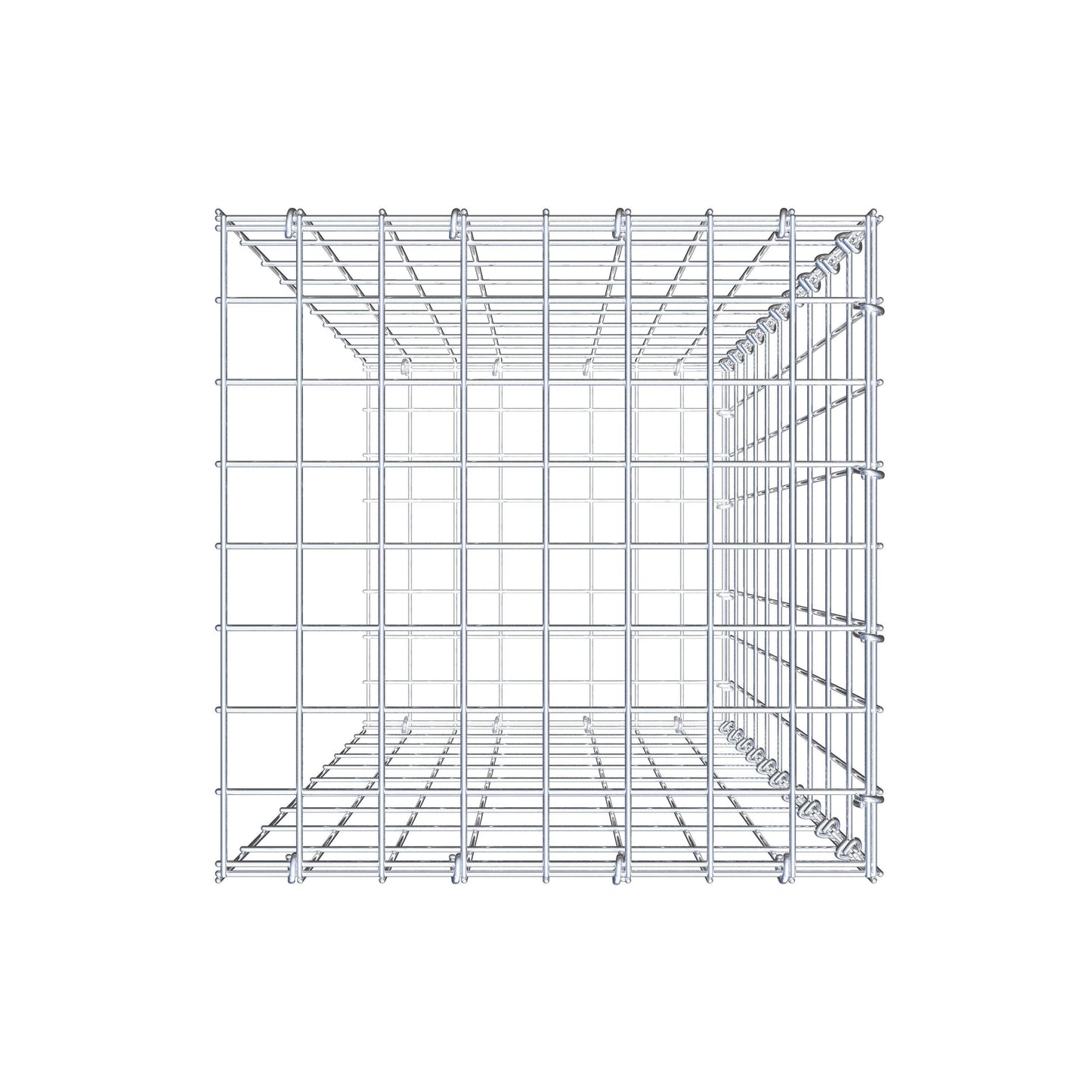 Opzetpaal type 2 100 cm x 40 cm x 40 cm, maaswijdte 5 cm x 10 cm, C-ring