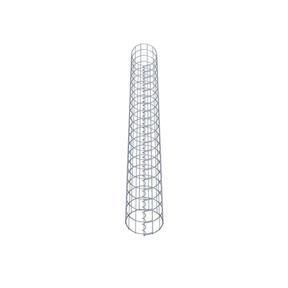 Columna de gaviones, redonda, galvanizada en caliente, 22 cm de diámetro, 200 cm de altura, MW 5 cm x 10 cm