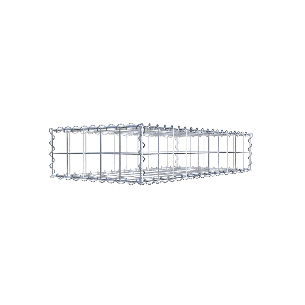 Gabion 100 cm x 20 cm x 50 cm (L x H x D), maskestørrelse 10 cm x 10 cm, spiral