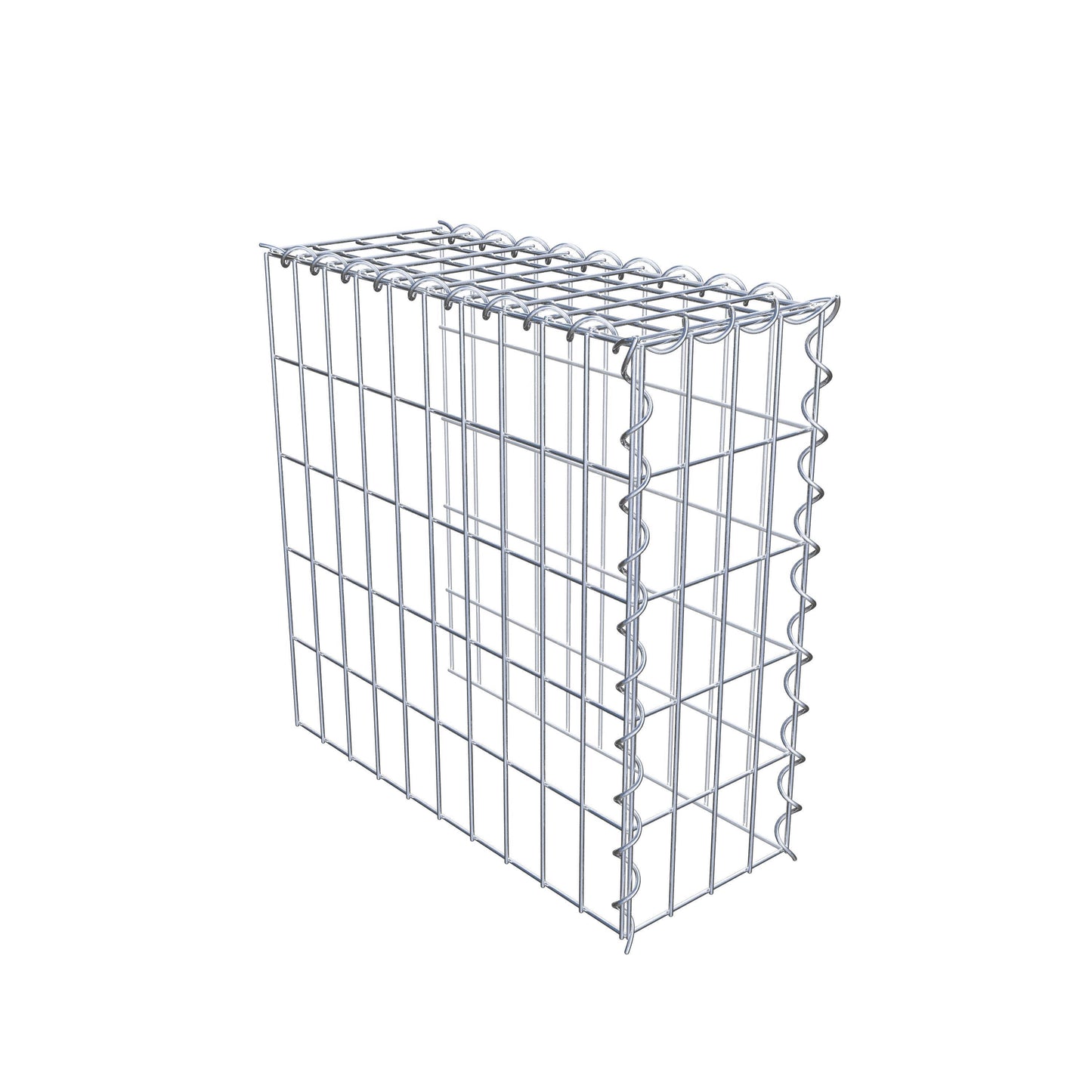 Gabion rapporté type 4 50 cm x 50 cm x 20 cm (L x H x P), mailles 5 cm x 10 cm, spirale