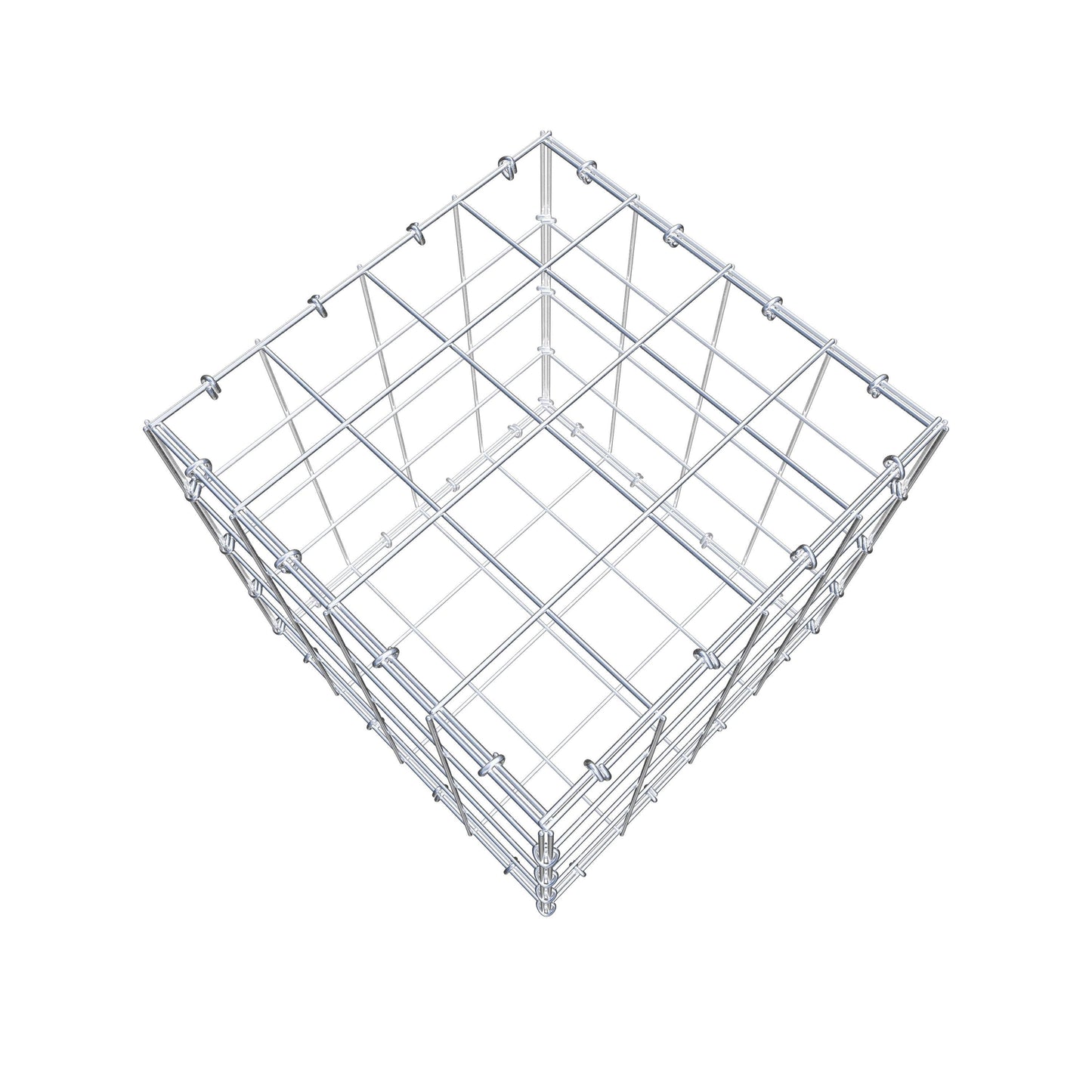 Gabione 40 cm x 40 cm x 40 cm (L x H x T), Maschenweite 10 cm x 10 cm, C-Ring