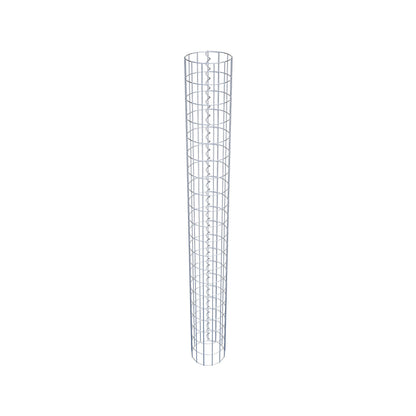 Columna de gaviones, redonda, galvanizada en caliente, 22 cm de diámetro, 200 cm de altura, MW 5 cm x 10 cm