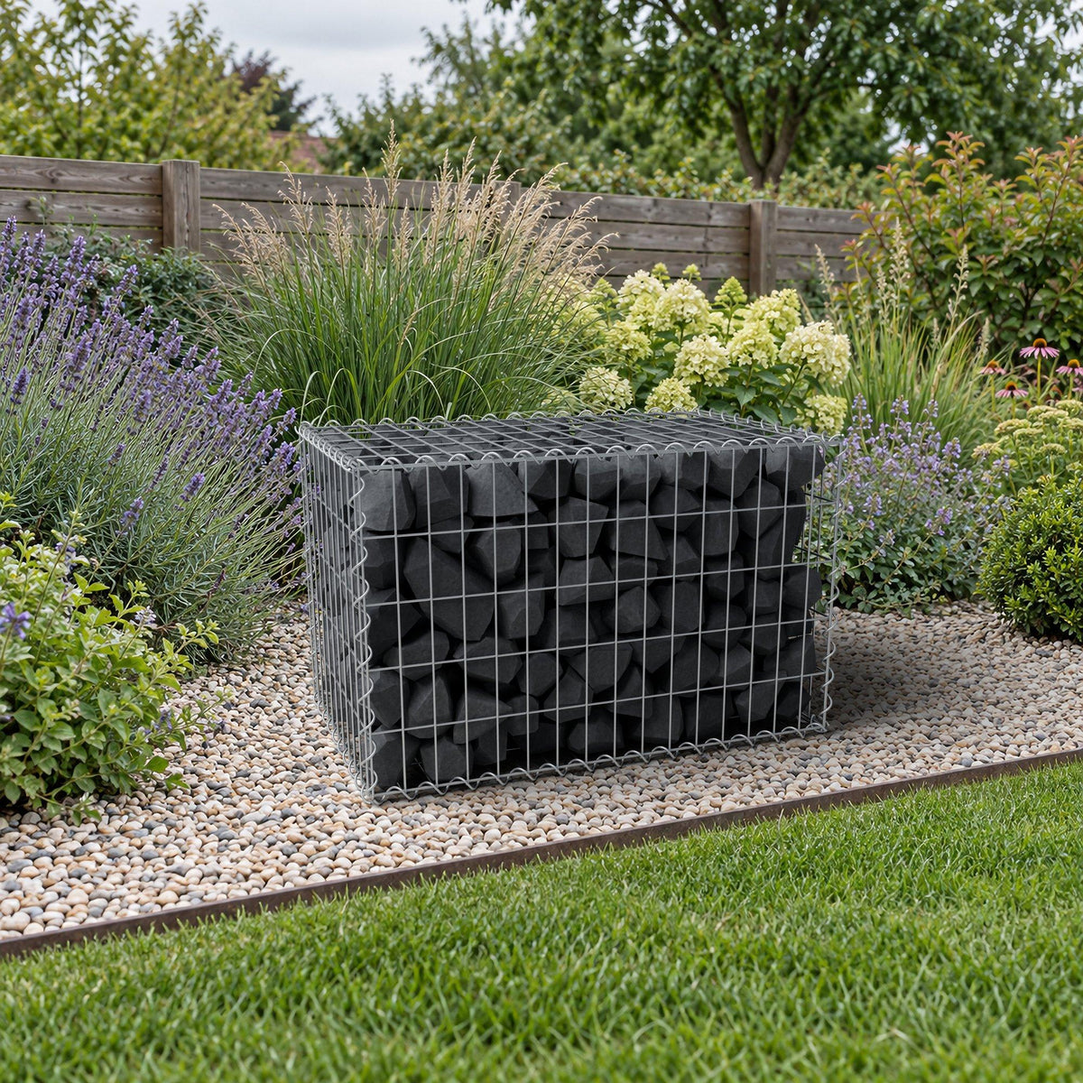 Gabione 80 cm x 50 cm x 50 cm (L x H x T), Maschenweite 5 cm x 10 cm, Spirale