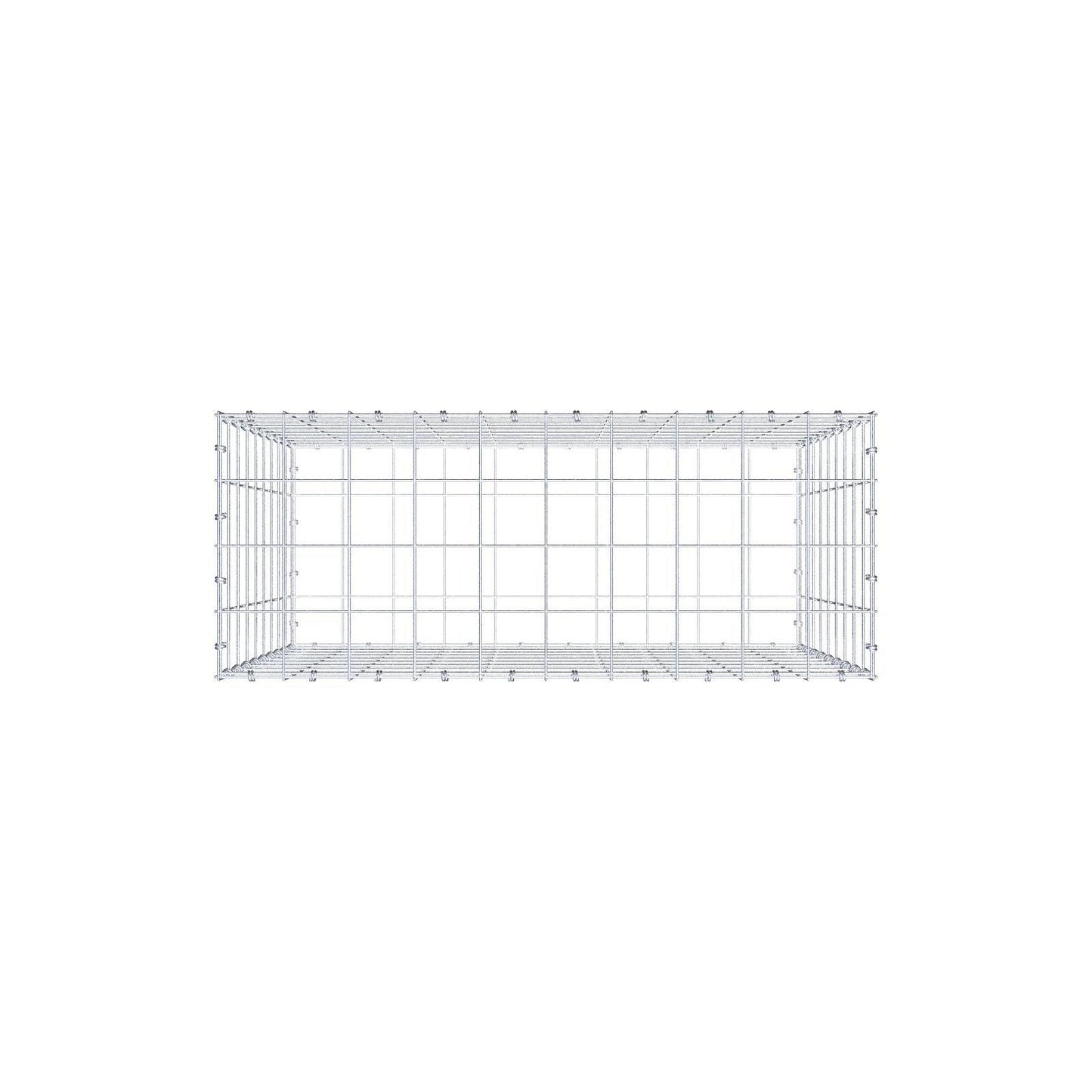 Gabion 100 cm x 90 cm x 40 cm (L x H x D), maskstorlek 10 x 10 cm, spiralring