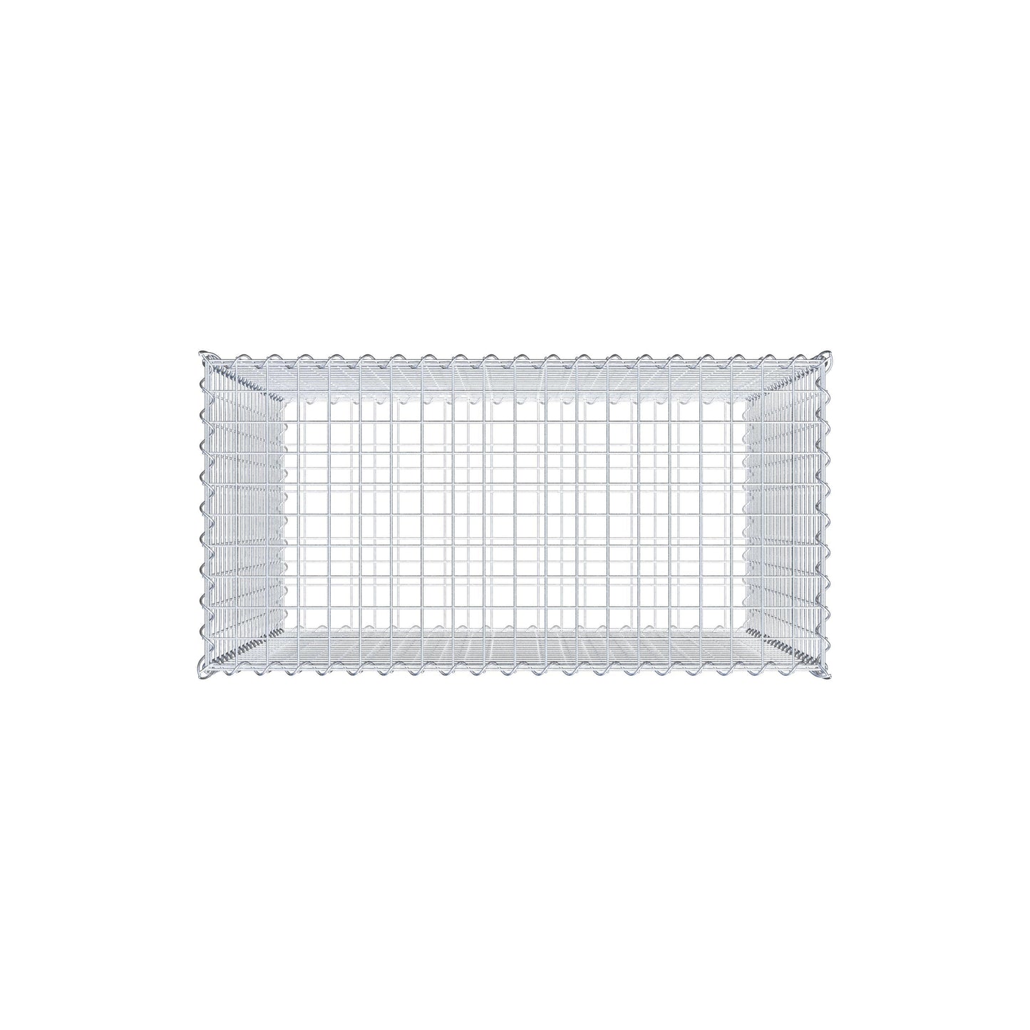 Gabião 100 cm x 100 cm x 50 cm (C x A x P), malhagem 5 cm x 5 cm, espiral
