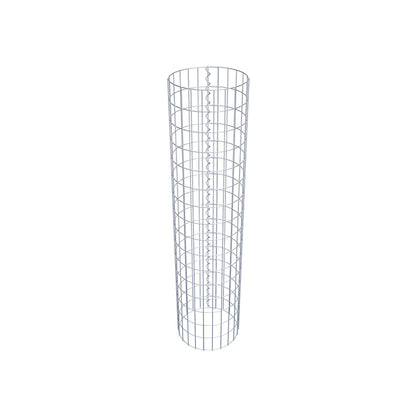 Schanskorfzuil rond 37 cm diameter, 160 cm hoogte, maaswijdte 5 cm x 10 cm
