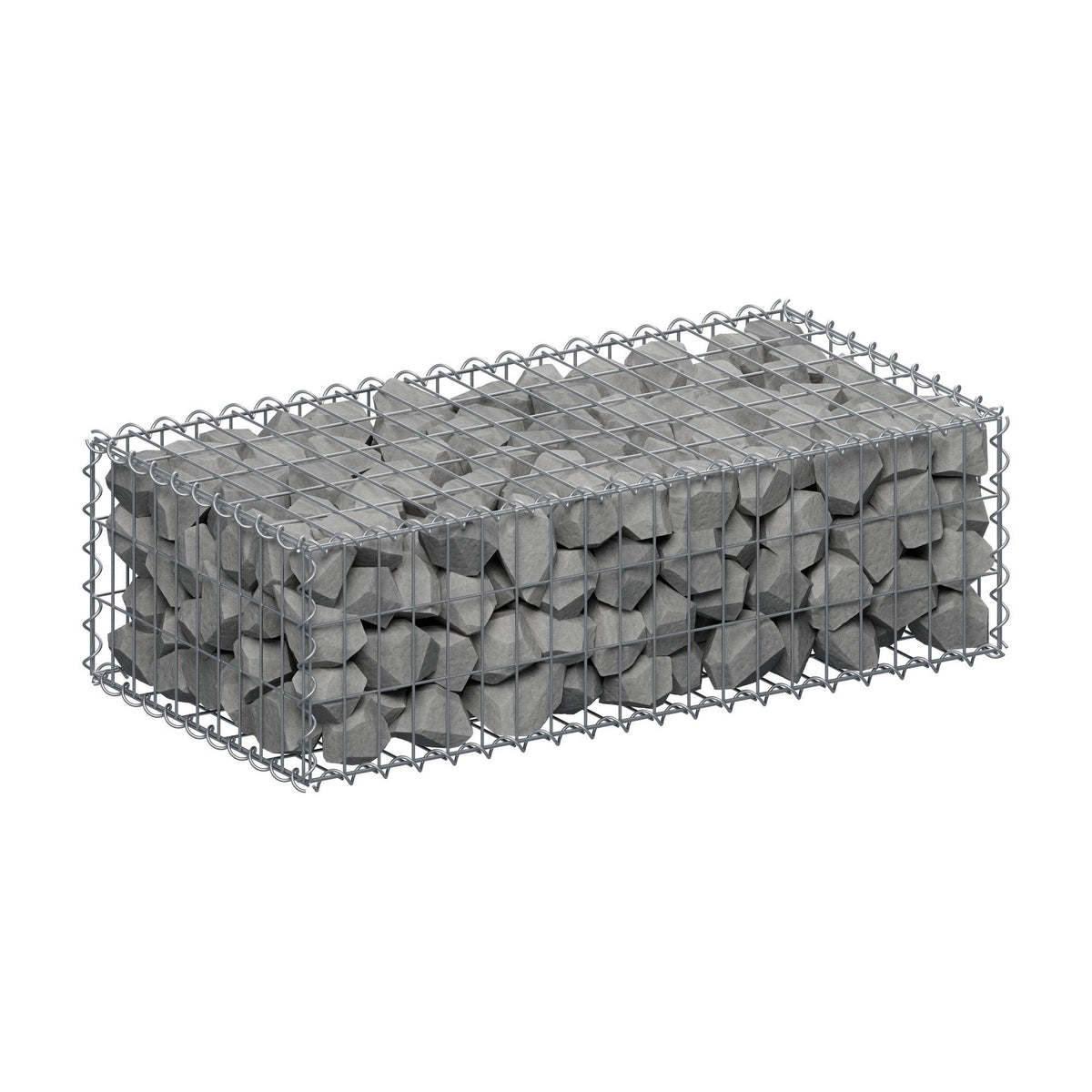 Gabbione 100 cm x 30 cm x 50 cm (L x H x P), maglia 5 cm x 10 cm, spirale
