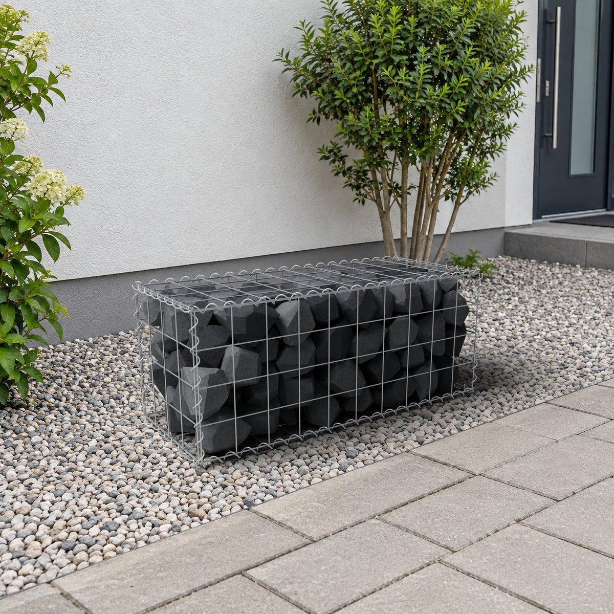 Schanskorf 100 cm x 40 cm x 40 cm (L x H x D), maaswijdte 10 cm x 10 cm, spiraalvormig