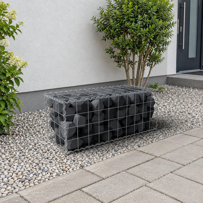 Schanskorf 100 cm x 40 cm x 40 cm (L x H x D), maaswijdte 10 cm x 10 cm, spiraalvormig