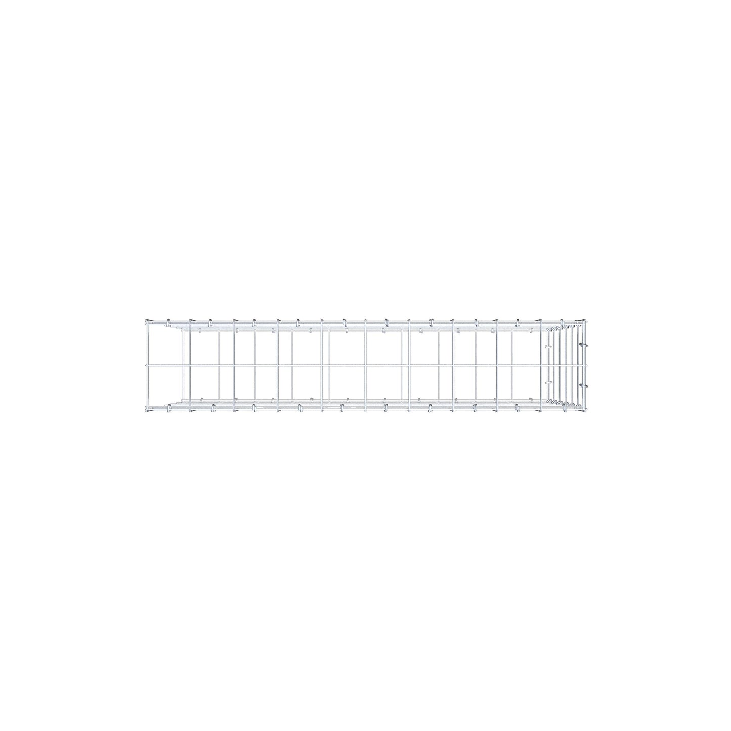Type 2 oplegkorf 100 cm x 60 cm x 20 cm (L x H x D), maaswijdte 10 cm x 10 cm, C-ring
