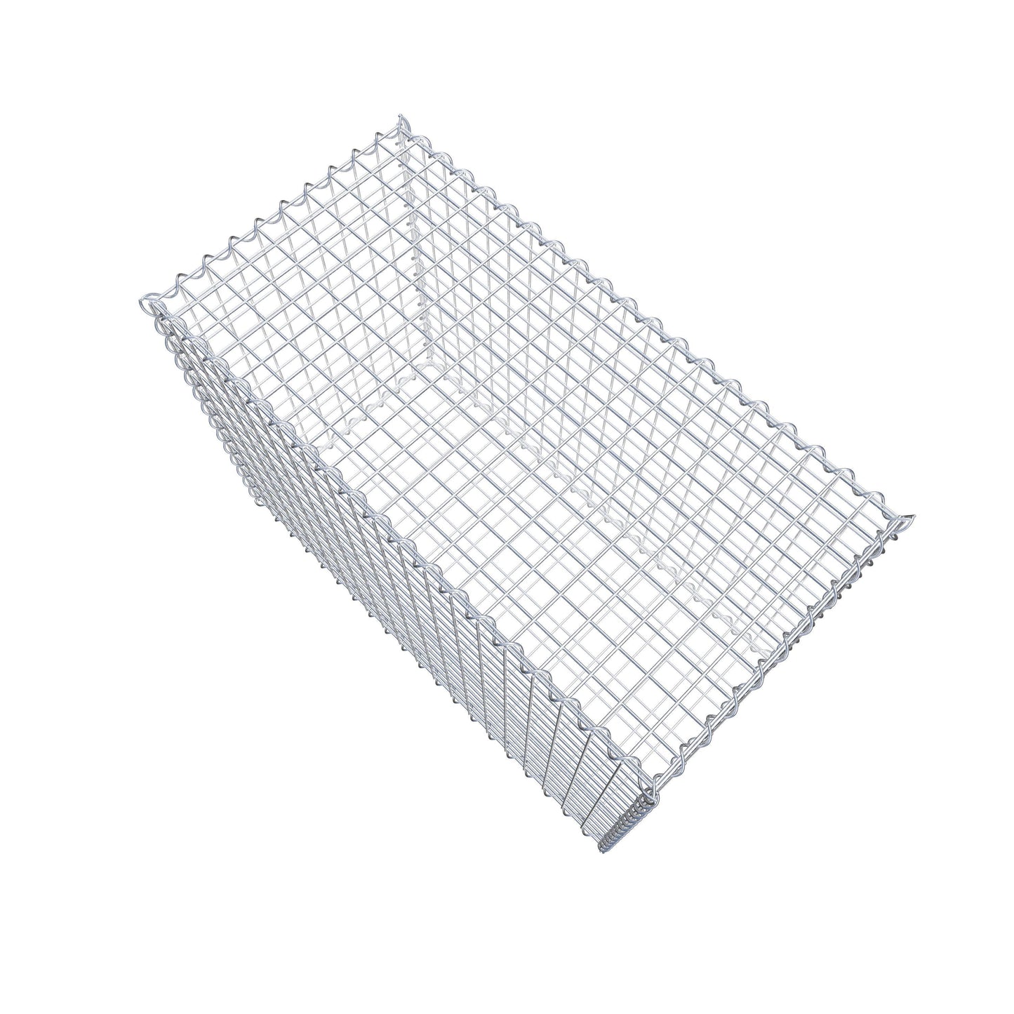 Schanskorf 100 cm x 70 cm x 50 cm (L x H x D), maaswijdte 5 cm x 5 cm, spiraalvormig