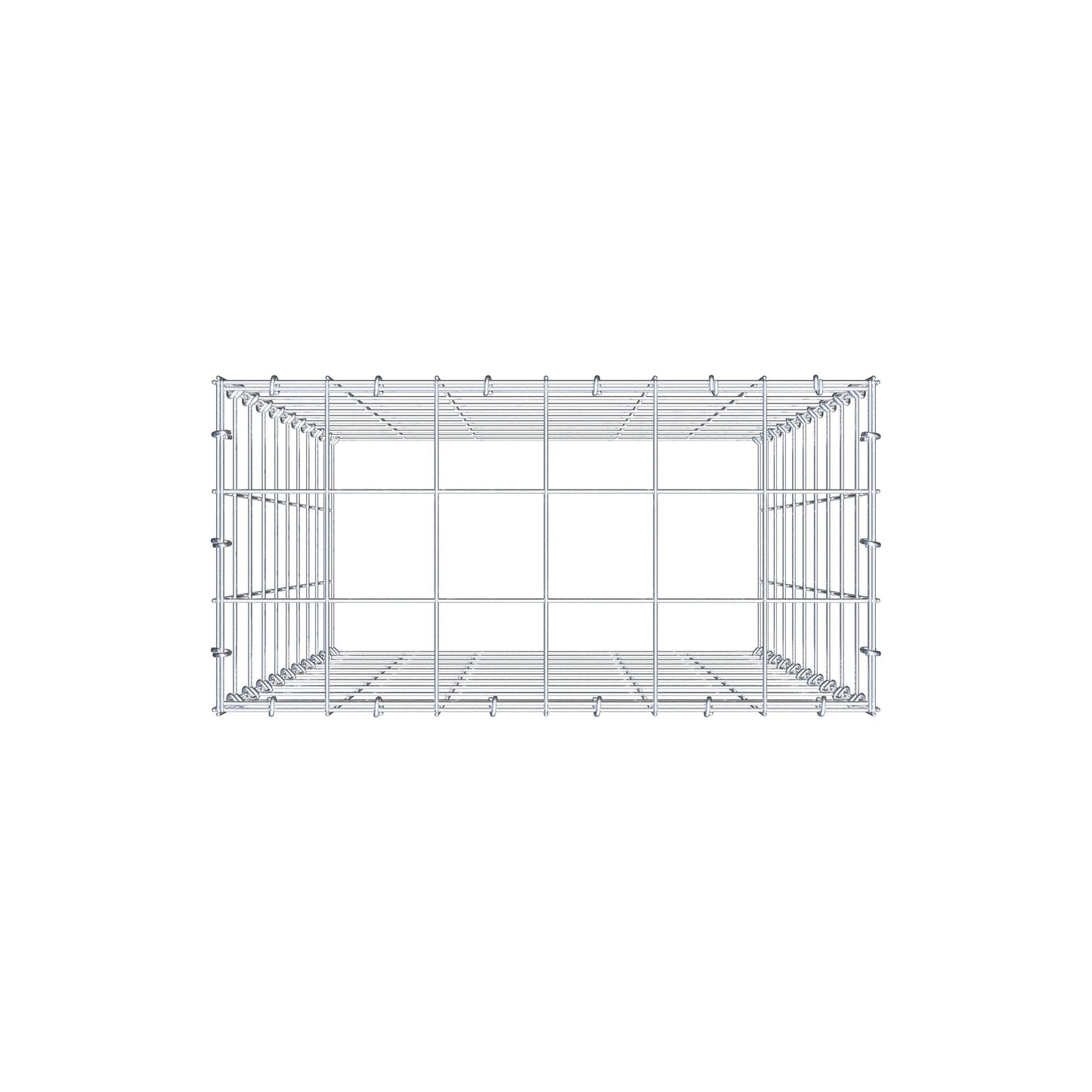 Type 3 oplegkorf 100 cm x 60 cm x 30 cm (L x H x D), maaswijdte 10 cm x 10 cm, C-ring