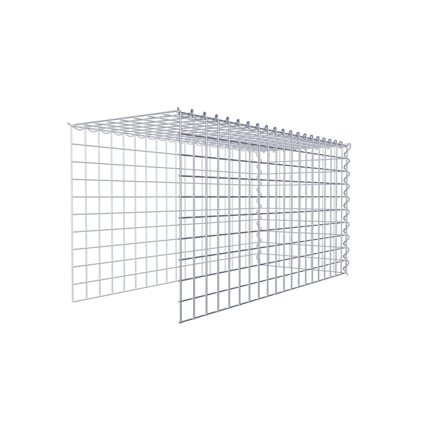 Add-on schanskorf type 4 100 cm x 50 cm x 40 cm (L x H x D), maaswijdte 5 cm x 5 cm, spiraalvormig