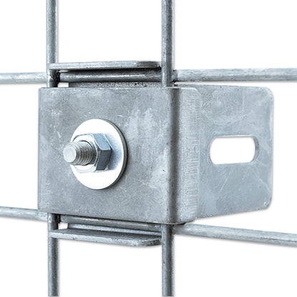 Morsetto con supporto per recinzione Larghezza rete 5 cm x 5 cm, zincato