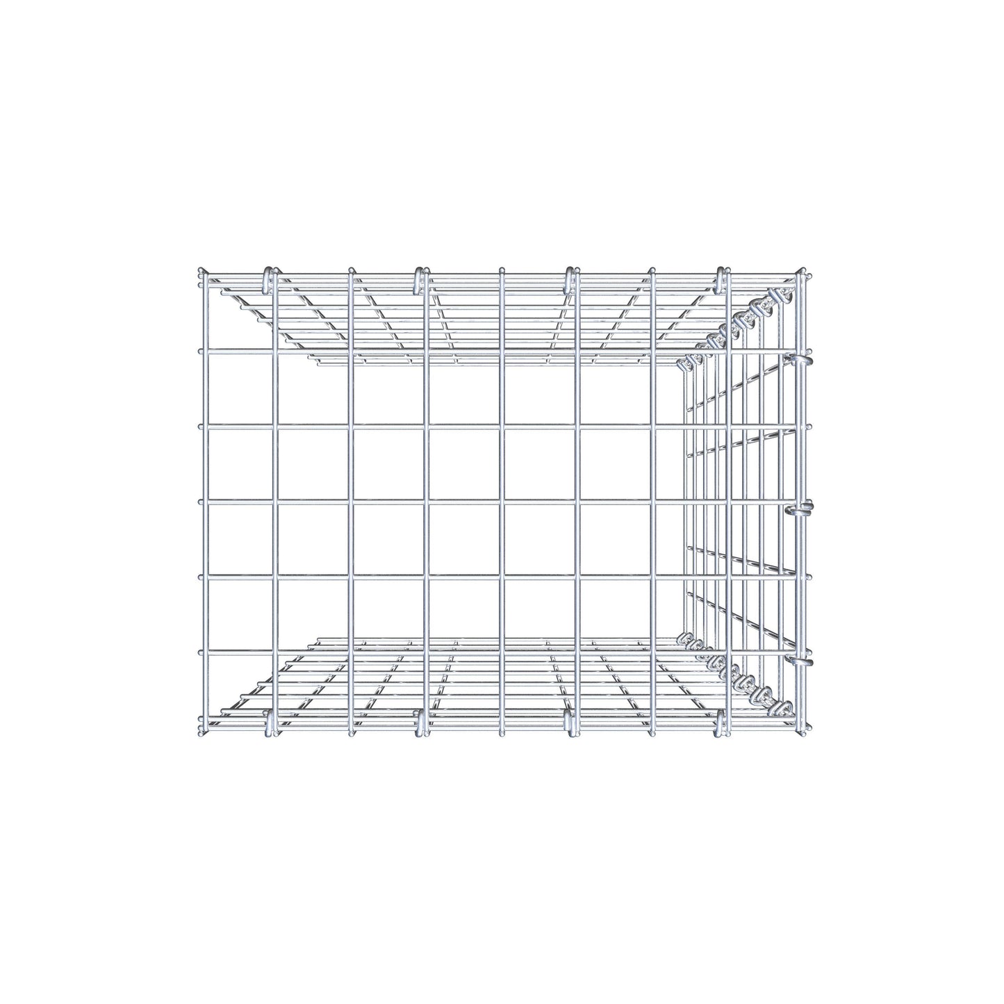 Monteret gabion type 4 80 cm x 40 cm x 30 cm (L x H x D), maskestørrelse 5 cm x 10 cm, C-ring