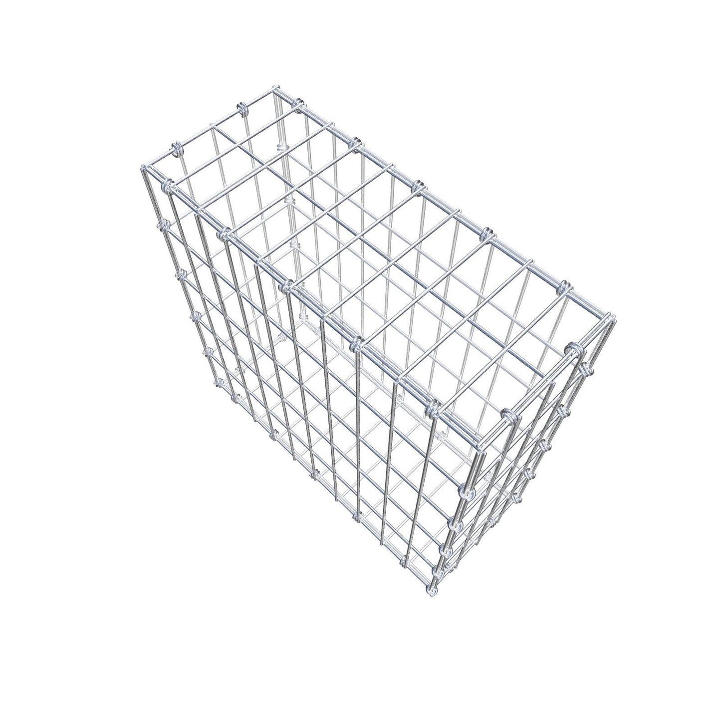 Gabion 50 cm x 50 cm x 20 cm (L x H x D), maskestørrelse 5 x 10 cm, spiralring