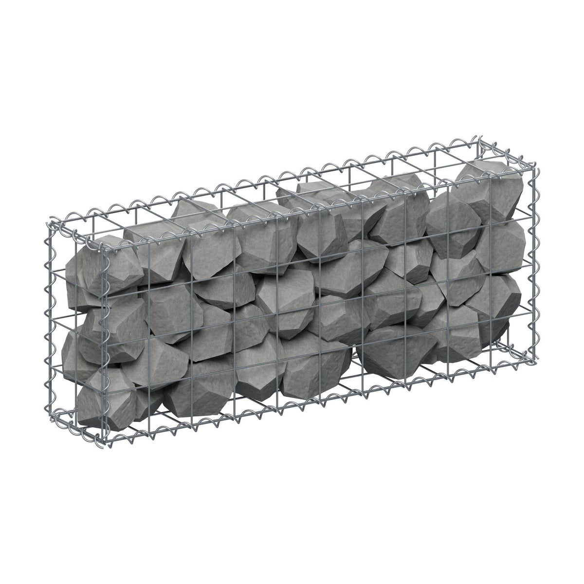Gabione 100 cm x 40 cm x 20 cm (L x H x T), Maschenweite 10 cm x 10 cm, Spirale