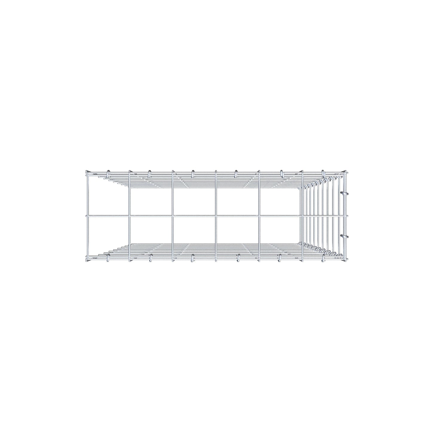 Type 4 oplegkorf 100 cm x 60 cm x 20 cm (L x H x D), maaswijdte 10 cm x 10 cm, C-ring