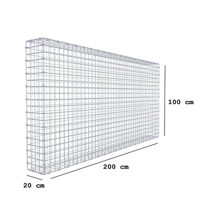 Schanskorf 200 cm x 100 cm x 20 cm (L x H x D), maaswijdte 5 x 5 cm, spiraalring