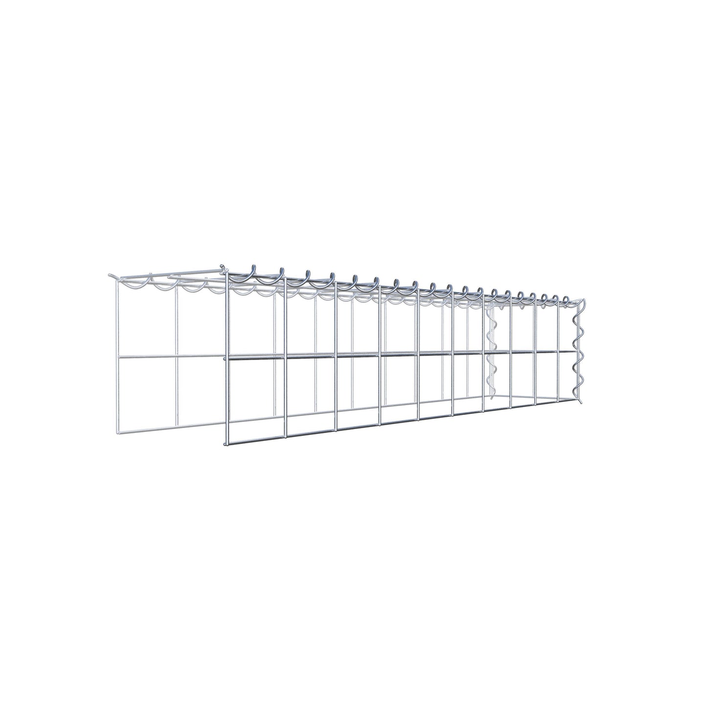 Gabion rapporté type 4 100 cm x 20 cm x 20 cm (L x H x P), maille 10 cm x 10 cm, spirale
