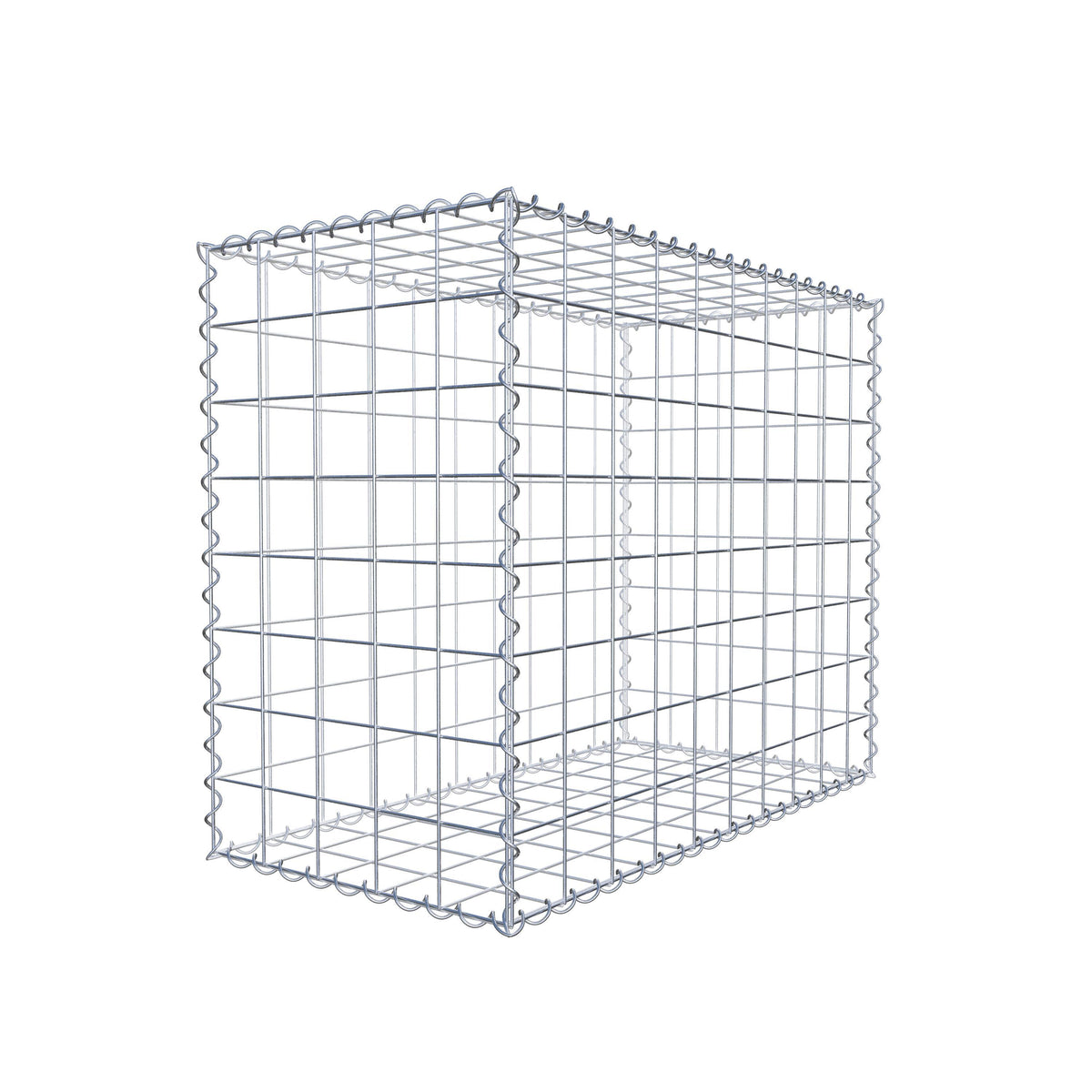 Gabião 100 cm x 80 cm x 50 cm (C x A x P), malhagem 10 cm x 10 cm, espiral