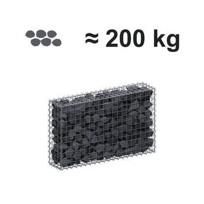 Schanskorf 100 cm x 60 cm x 20 cm (L x H x D), maaswijdte 5 cm x 5 cm, spiraalvormig
