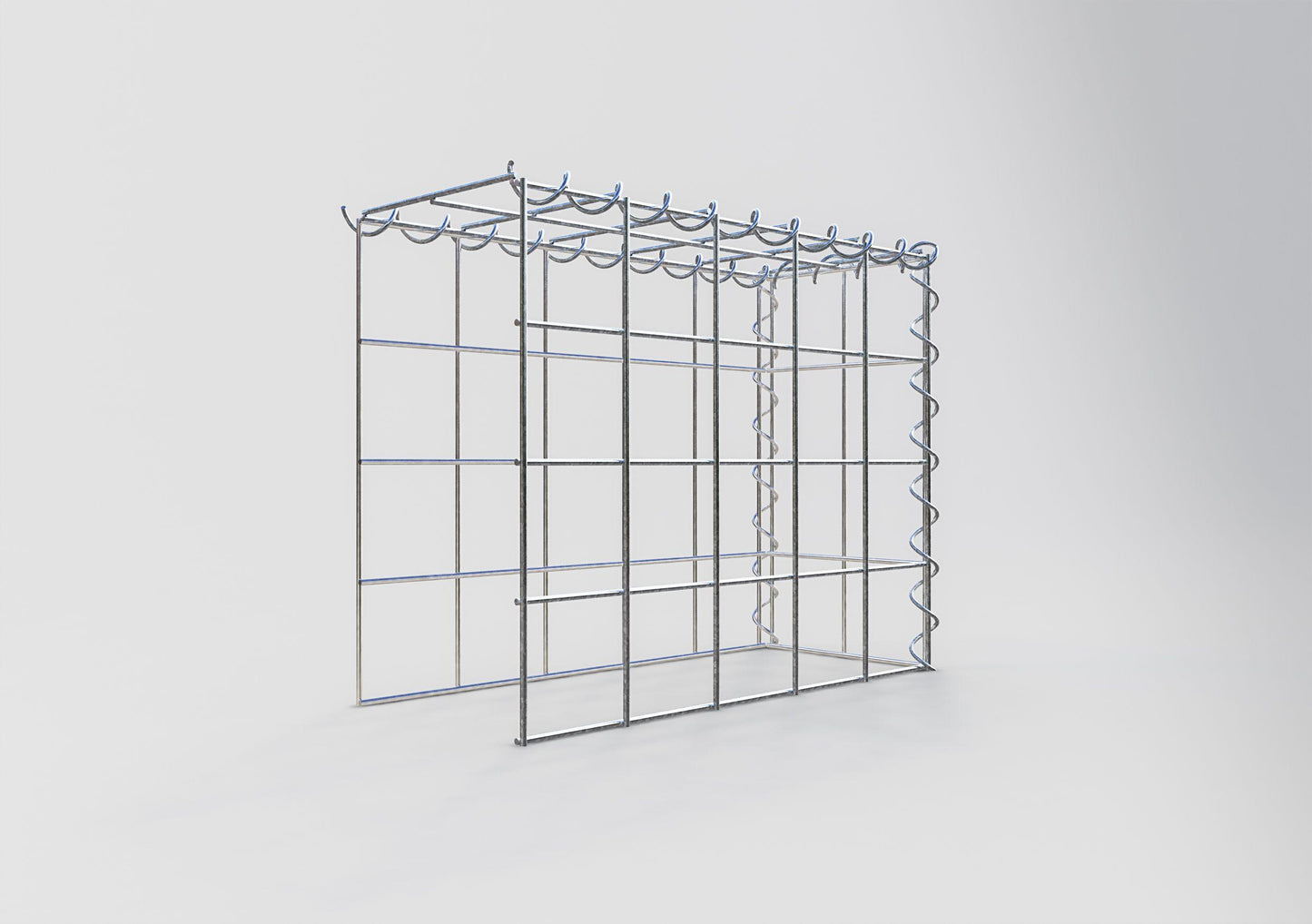 Gabbione aggiuntivo tipo 4 50 cm x 40 cm x 20 cm (L x H x P), dimensione maglia 10 cm x 10 cm, a spirale