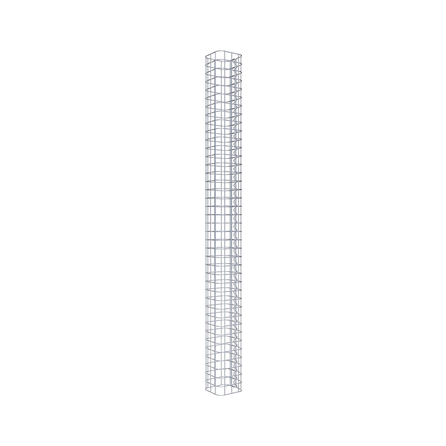 Rechthoekige thermisch verzinkte schanskorfzuil, 17 cm x 17 cm, 200 cm hoog, MW 5 cm x 5 cm